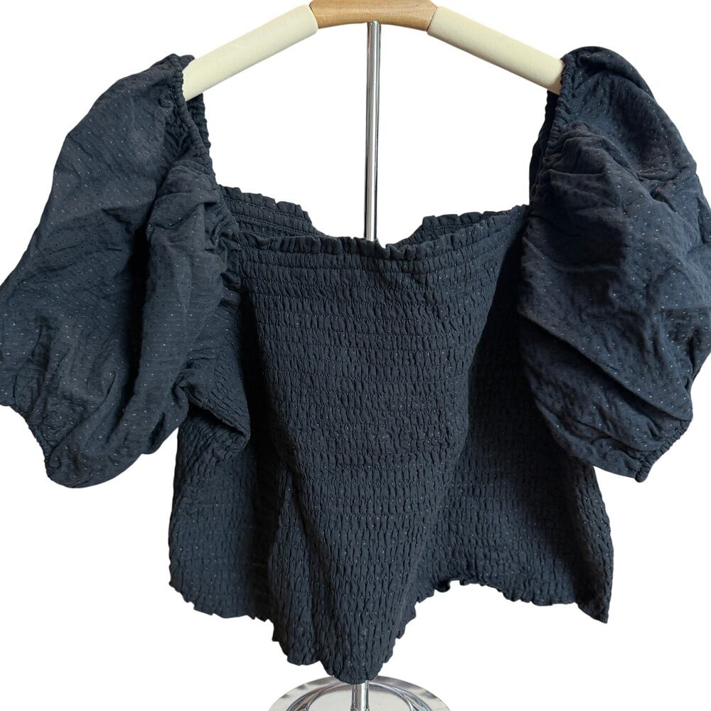 Wild Fable Women's Plus Size Black Puff Short Sleeve Smocked Top - Size 2X - NWT